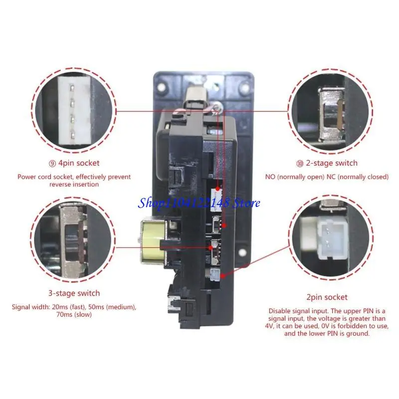 

P9FA Coin Acceptor Selector Metal Electronic Mechanism Mech for Pandora Games Vending Machines Washing Accessory Parts