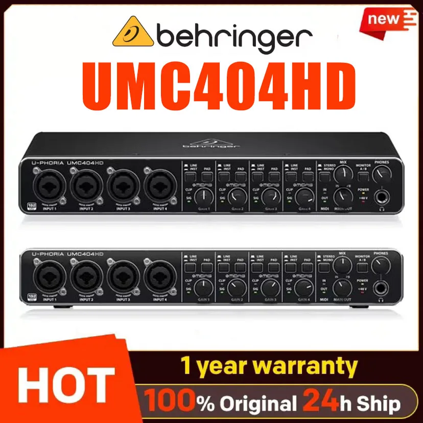 Behringer UMC404HD Audio Interface Sound Card Electric Guitar Live Recording External Sound Card