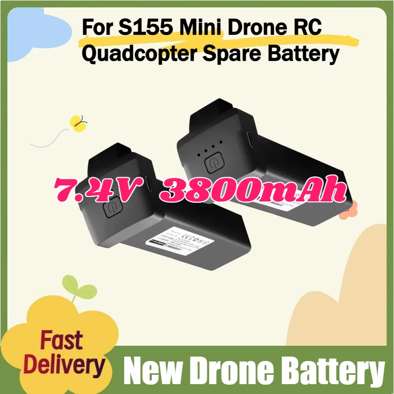 

New S155 Drone Batterys Parts 7.4V 3800mAh For S155 Mini Drone RC Quadcopter Spare Battery Accessories Camera Drones Battery