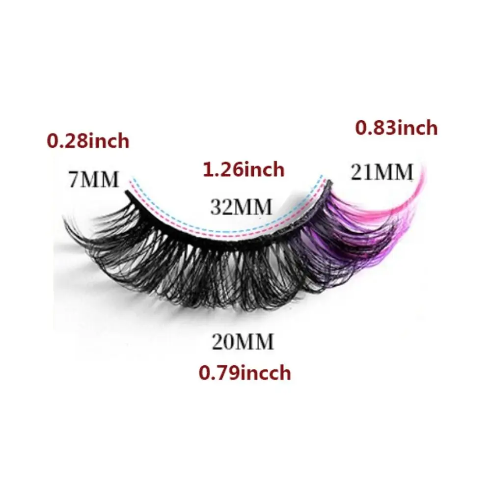 9 Pairs D Krul Gekleurde Wimpers Pluizige Russische Faux Nertsen Wimpers Kleurrijke 3D Lange Dikke Volume Fake Eye Lash Toneelmake-up