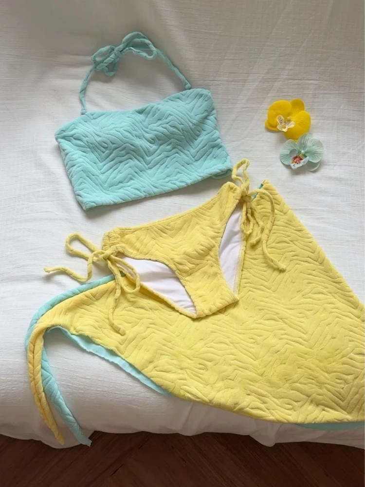 2026 Summer Elegant Vintage Bikini Set Women Sweet Spice Girl Sexy Swimwear Casual Fashion Slim Fit Beach Vacation Outfits New