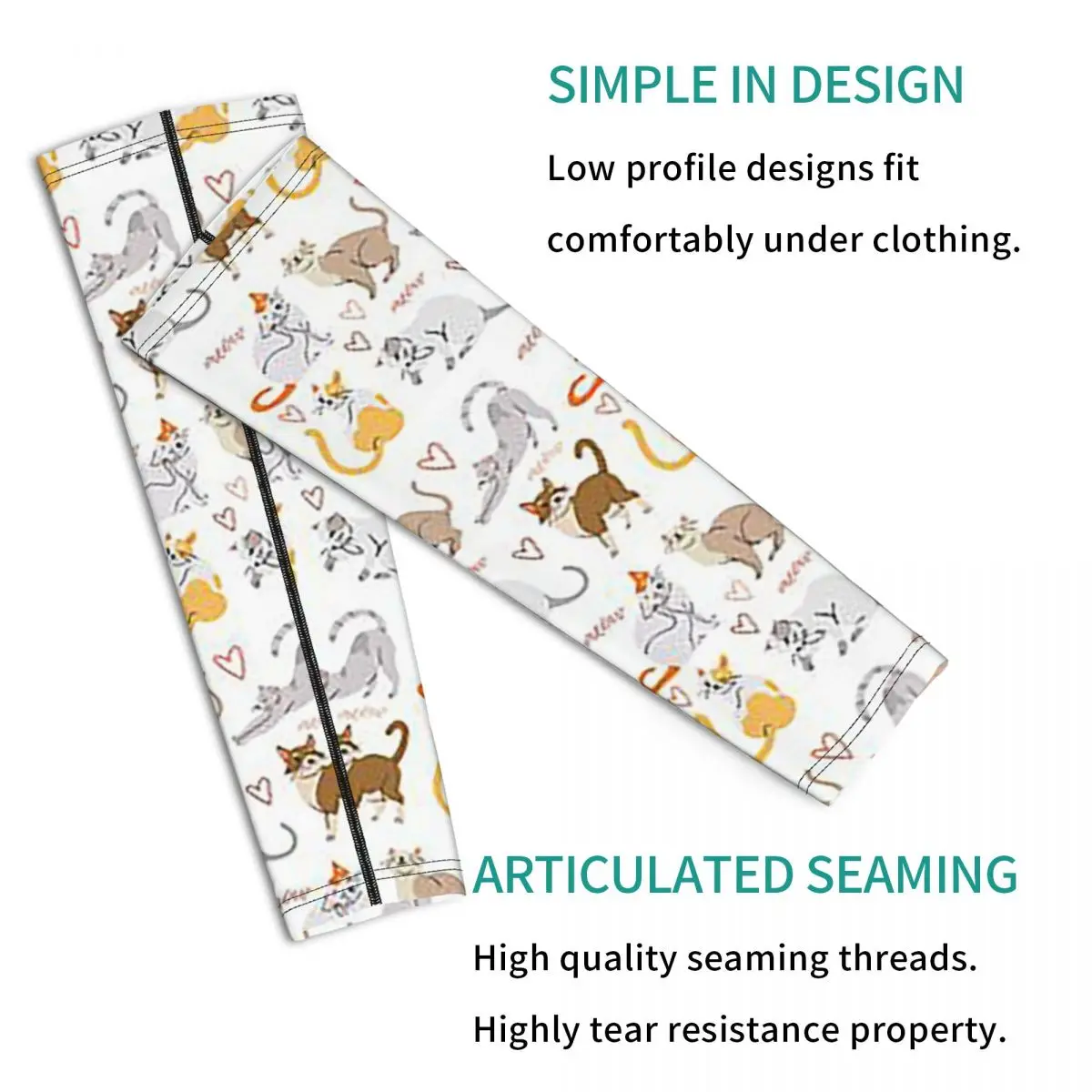 Gray Ginger And Siamese Kittens Cats Outdoor Arm Sleeves Sun UV Protection Cover Summer Cycling Tattoo Sleeves