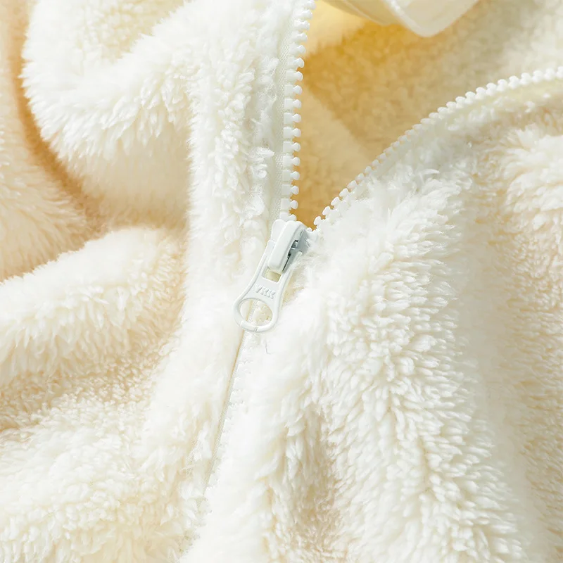 BWQ المرأة معطف الصوف الشتاء الدافئة رشاقته سترة الوجهين ارتداء الوجهين المخملية المرجان الصوف معاطف سترات صوف القطبية