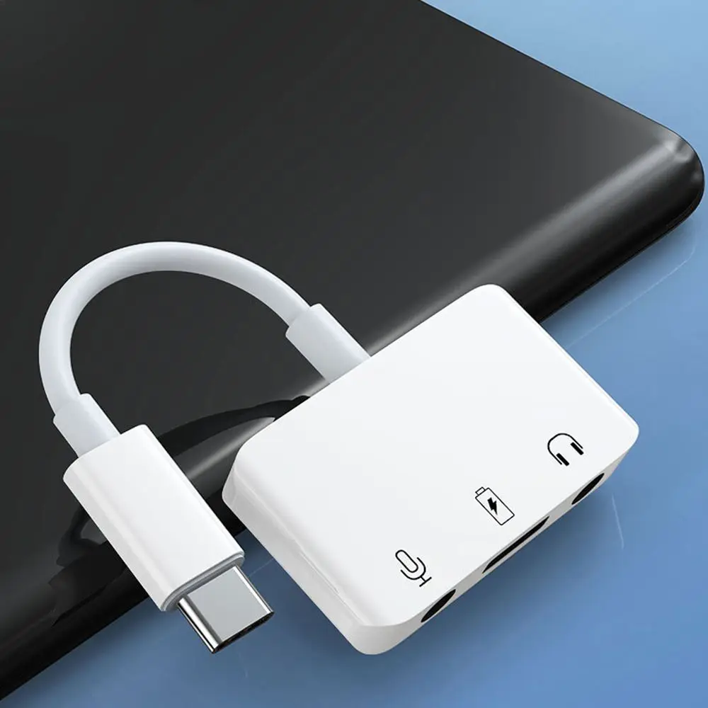 Phone Laptop 3.5mm Audio External Stereo 3 in 1 USB C Sound 