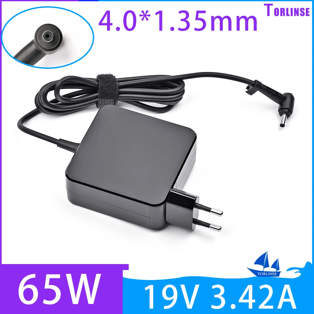 EU US อะแดปเตอร์ชาร์จไฟสำหรับแล็ปท็อปที่ชาร์จไฟ3.42A 65W 4.0*1.35สำหรับ Asus Zenbook UX32VD UX305CA UX31A X201E UX305F ADP-65DW S200E