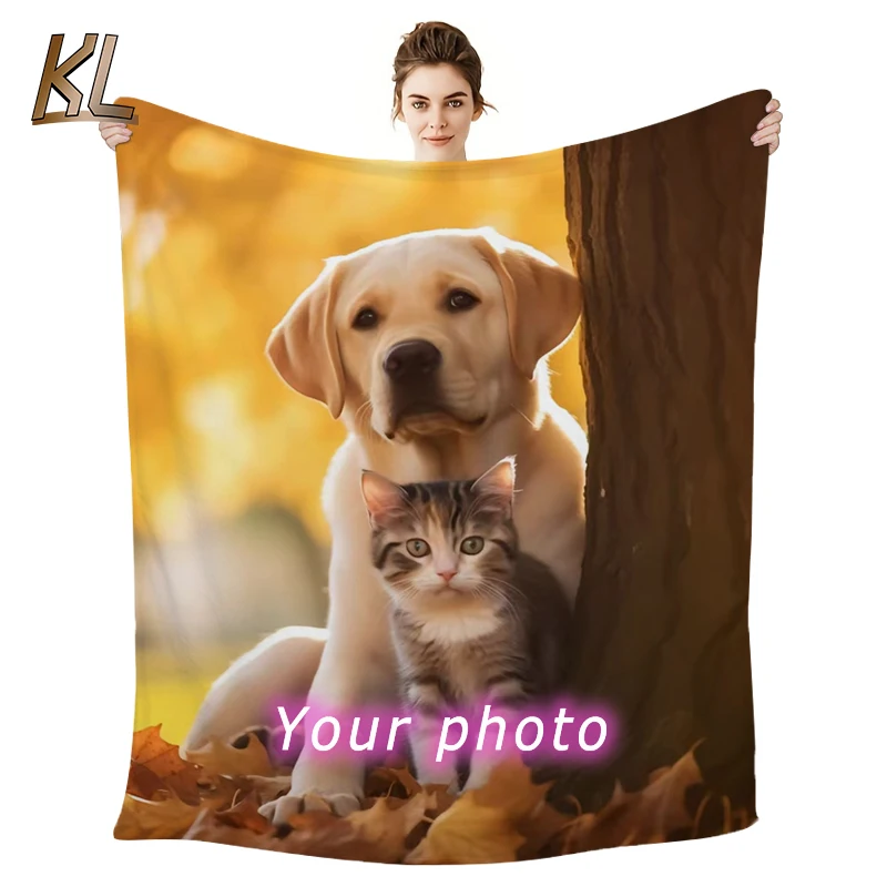 Custom Flannel Throw Blanket Personalized Photo Fleece Blankets Sofa Gift Customized Text Pictures Sudoku for Pet Friends Family