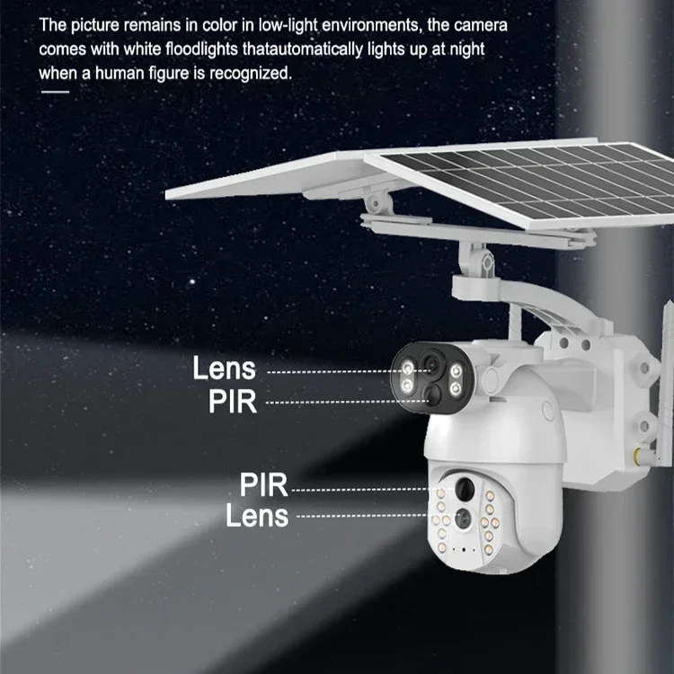 

WiFi /4G Solar Camera 8MP HD Infrared Night Vision Binocular No Electricity Required Network Outdoor Monitor IP65 Voice Intercom