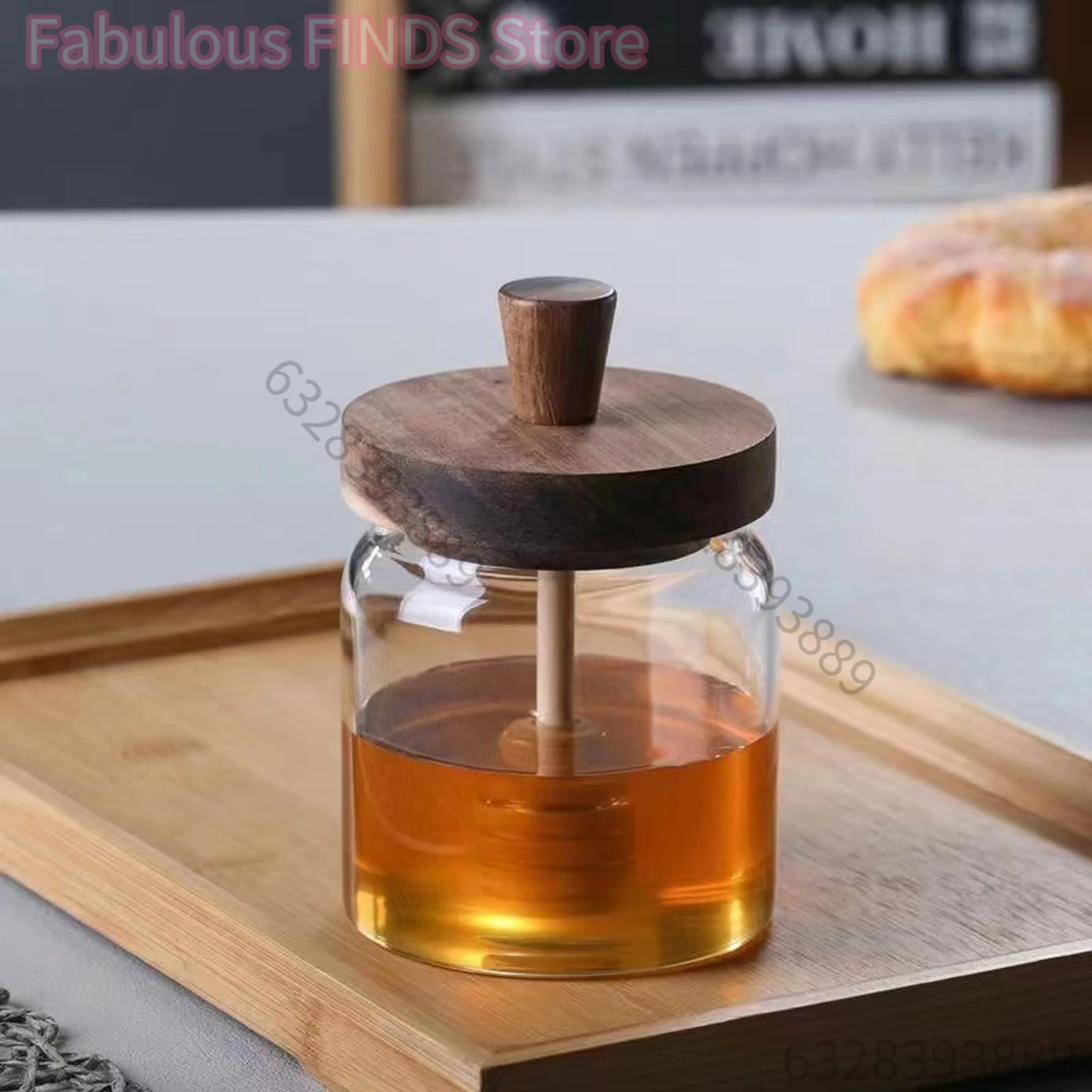 Bouteilles de stockage en verre pots de miel avec trempette et couvercle récipients à miel à large bouche distributeur de sirop pour stocker du miel et du sirop