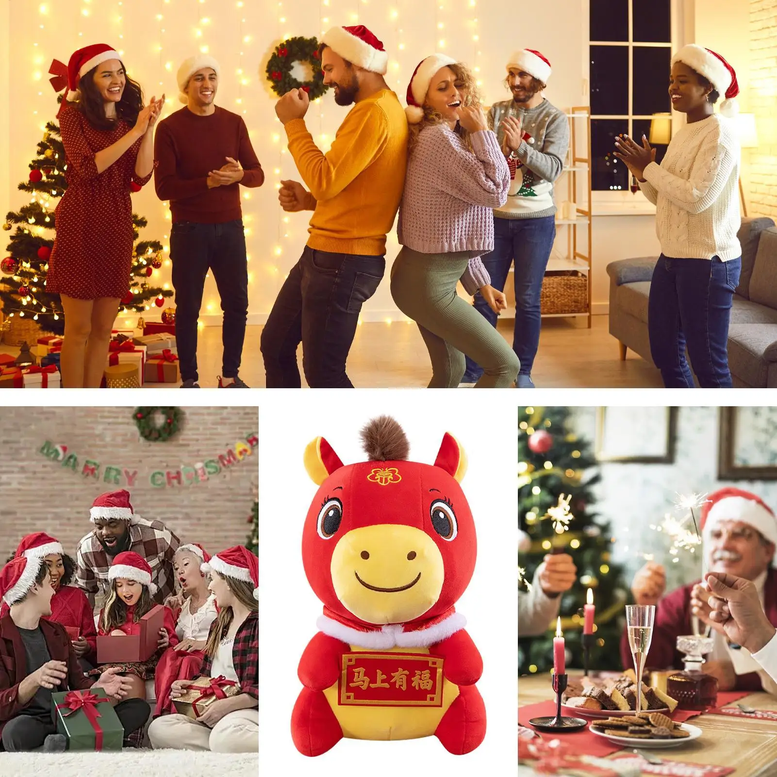 2026 Year of The Horse Plush Toy Stuffed Animal Doll for Chinese New Year Lucky Decoration Adult Children Friend New Year Gift