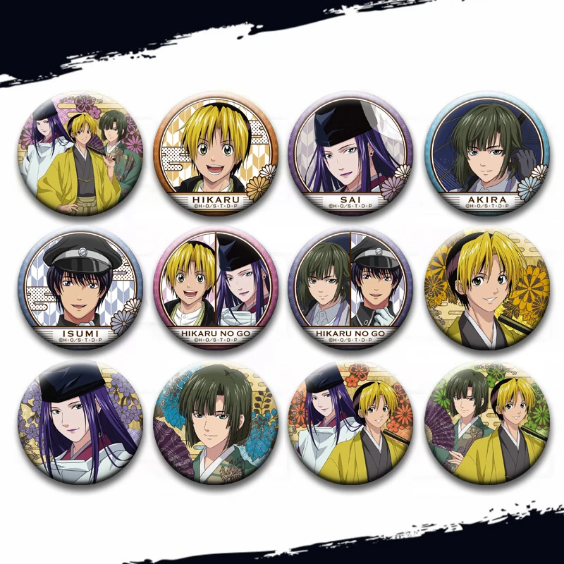 

Anime Peripheral Hikaru No Go Creative Brooch Lapel Pins Round Badge for Clothes Hat Shirt Decor Bag Accessories Souvenir Gifts