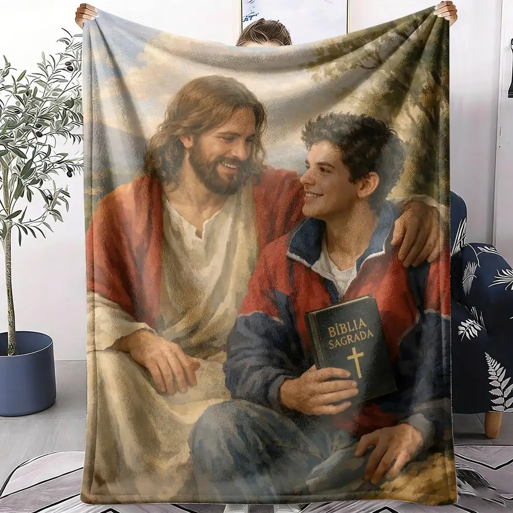 S-saint Carlo Acutis Throw Soft Flannel Throw Summer Blanket Lightweight Cozy Nap Blanket for Sofa Bed Travel