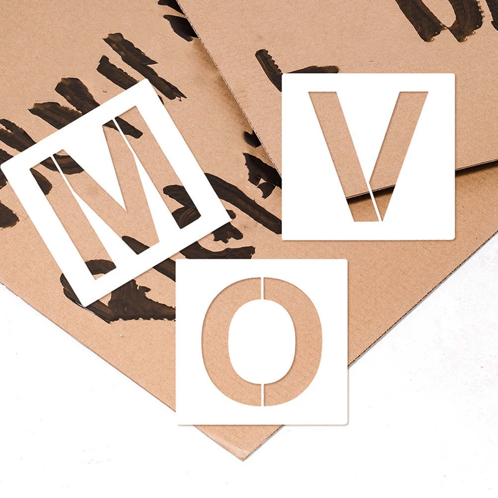 72Pcs Alphabet Number Plastic Reusable Stencils Templates for Spray Paint DIY Craft Signage Scrapbooking Art Inch