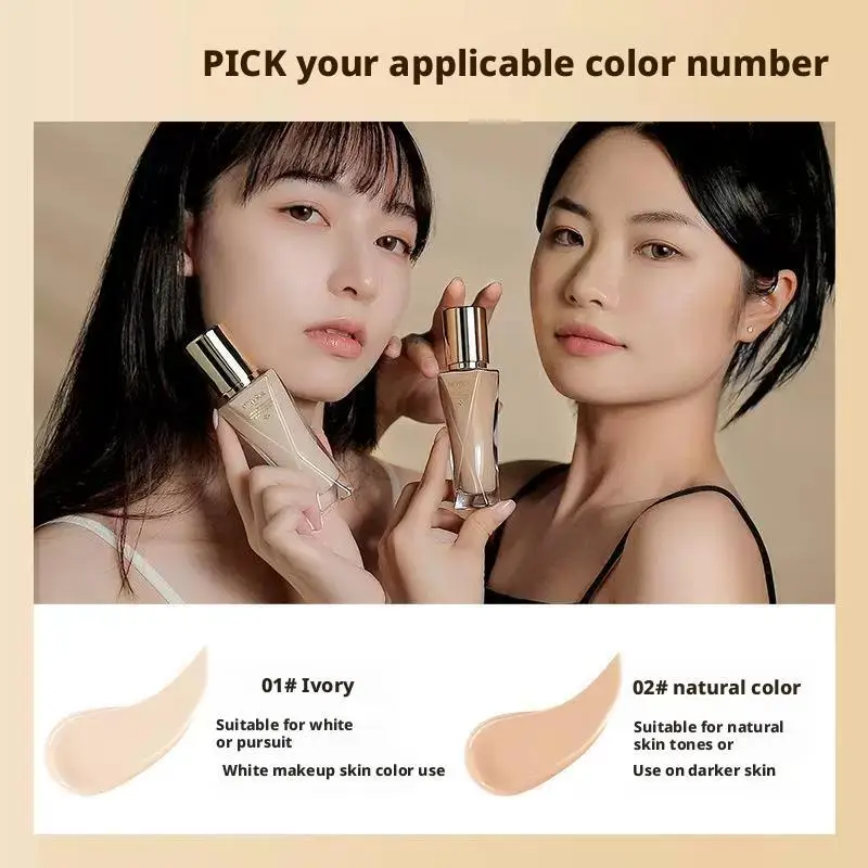오래 지속되는 리퀴드 파운데이션 크림 풀 커버리지 컨실러 오일 컨트롤 모이스춰라이징 파운데이션 크림 메이크업 여성용