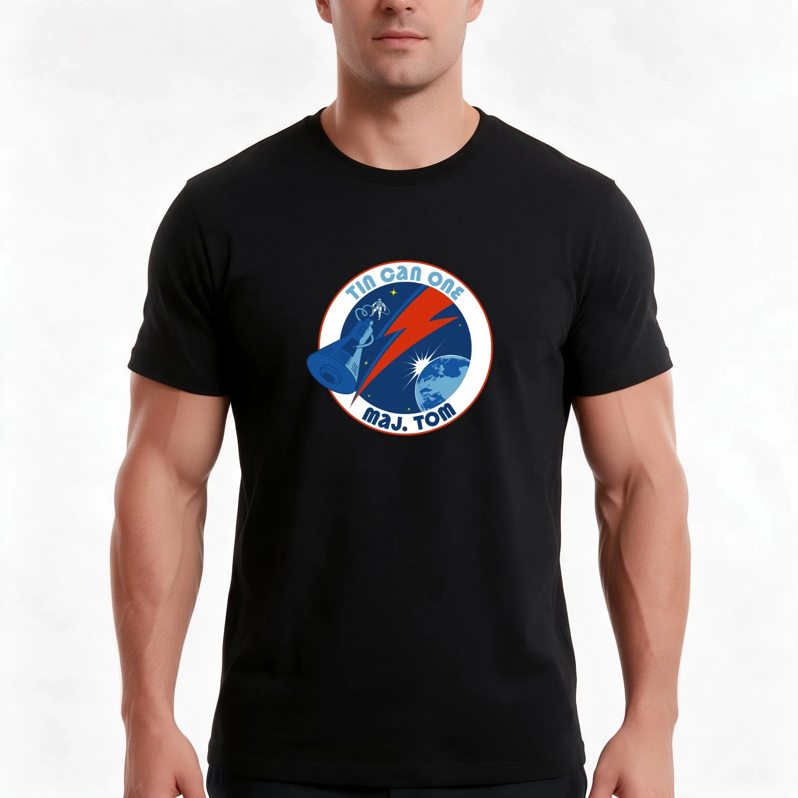 Tin Can One mission patch T-Shirt Summer Casual Cotton Tee Oversized Streetwear Tops Vintage Graphic Print Unisex Men Women