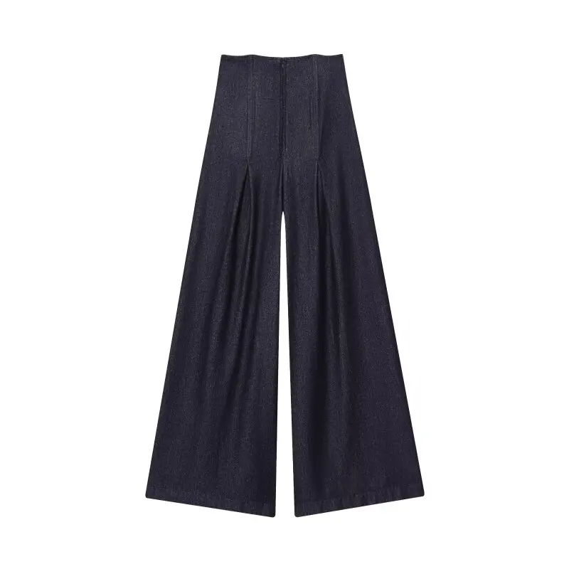 

Casual Women's High Waist Wide-leg Jeans Pants Fashion All-match Full Length Denim Pants Zipper Jean Trousers