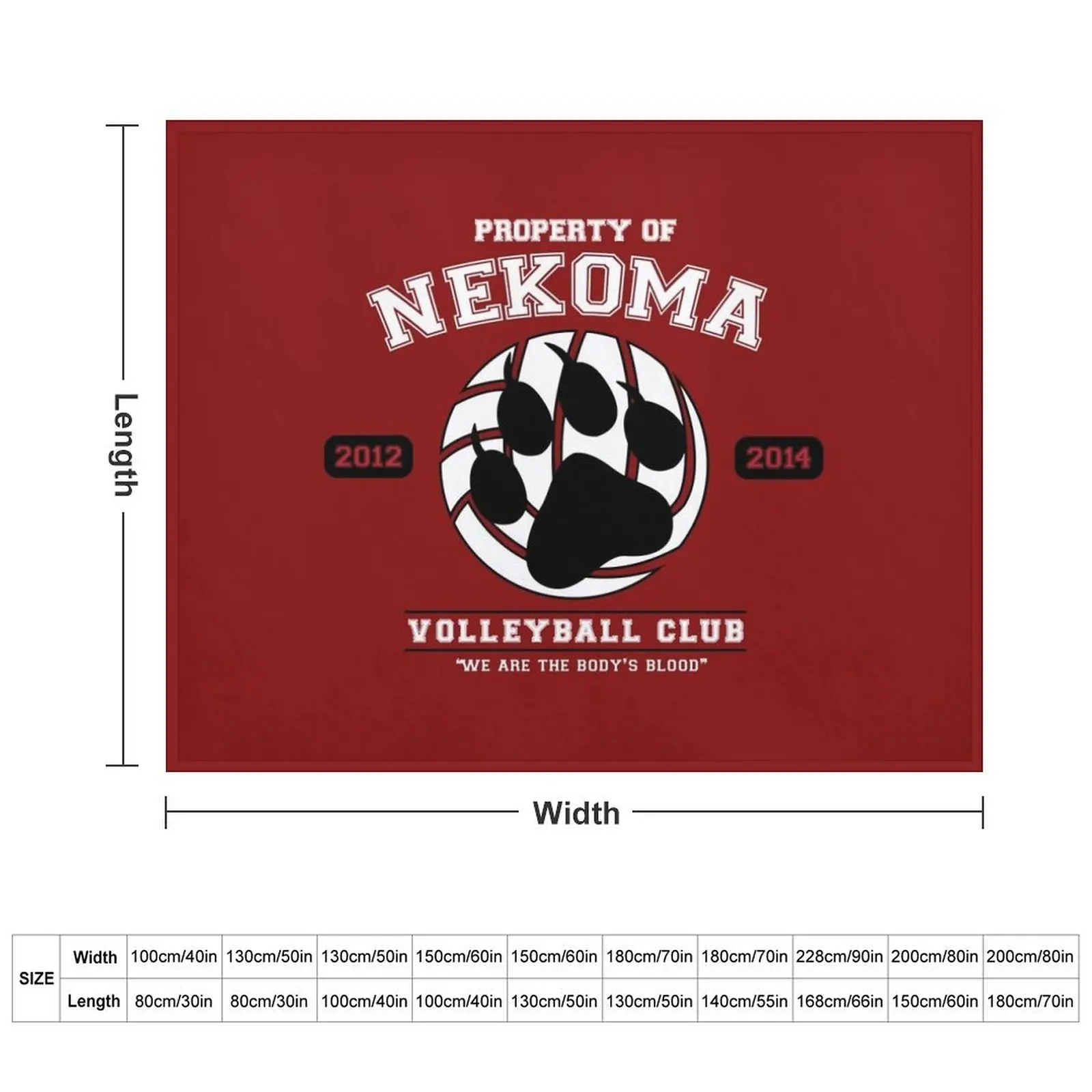 Team Nekoma Throw Blanket Plush anime Blankets For Baby Blankets