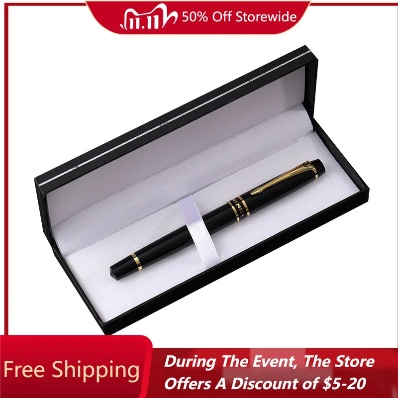 

Business Black Metal Adult Fountin Pen Gift Box for Gifting Calligraphy Practice, High-End Office Business Cute Pens Stationery
