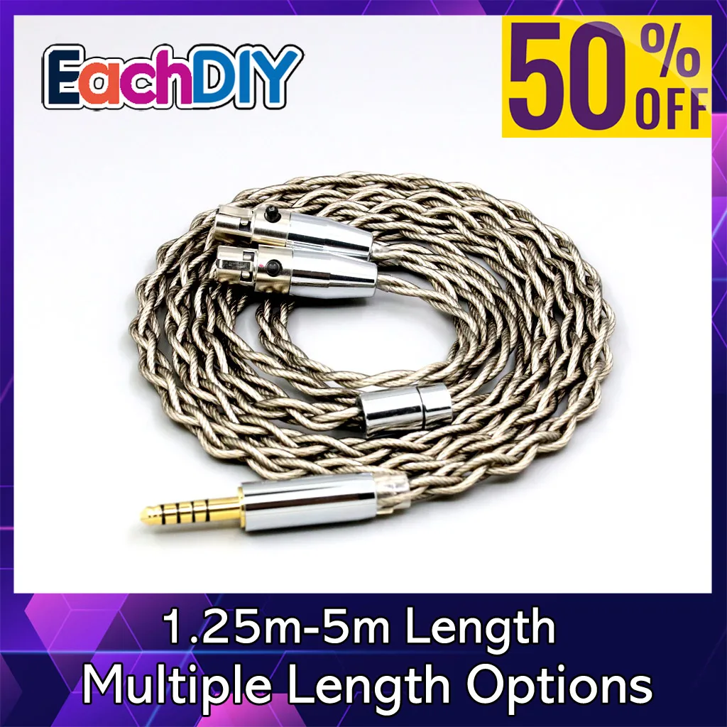 

99% Pure Silver + Graphene Silver Plated Shield Earphone Cable For Audeze LCD-3 LCD-2 LCD-X LCD-XC LCD-4z LCD-MX4 GX LN007941