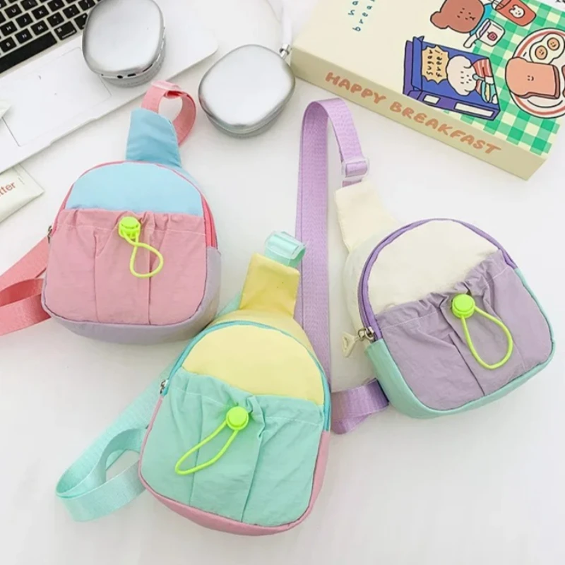 Children's Outdoor Storage Bag Cute Shoulder Crossbody Bag for Kindergarten Boys Girls Coin Purse Fashion Nylon Small Chest Bag