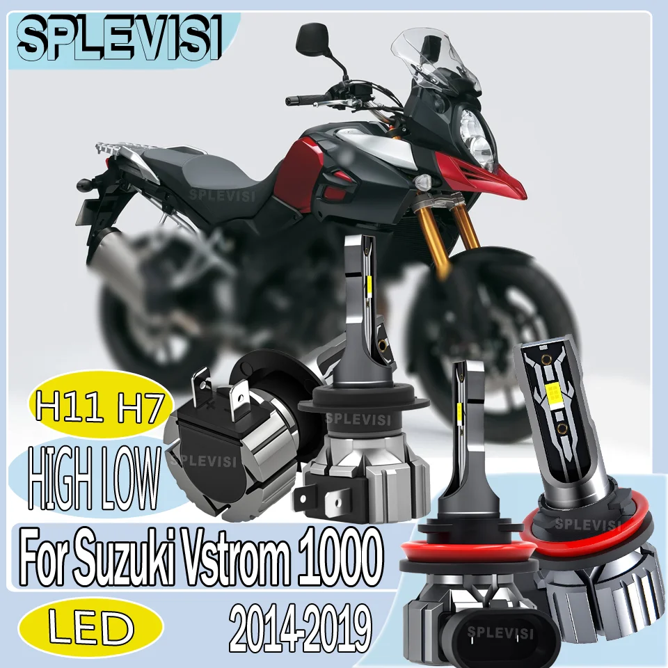 

All-Weather Protection for Night Journeys H11 H7 Headlight High Low Beam Bulbs For Suzuki Vstrom 1000 2014 2015 2016 2018 2019