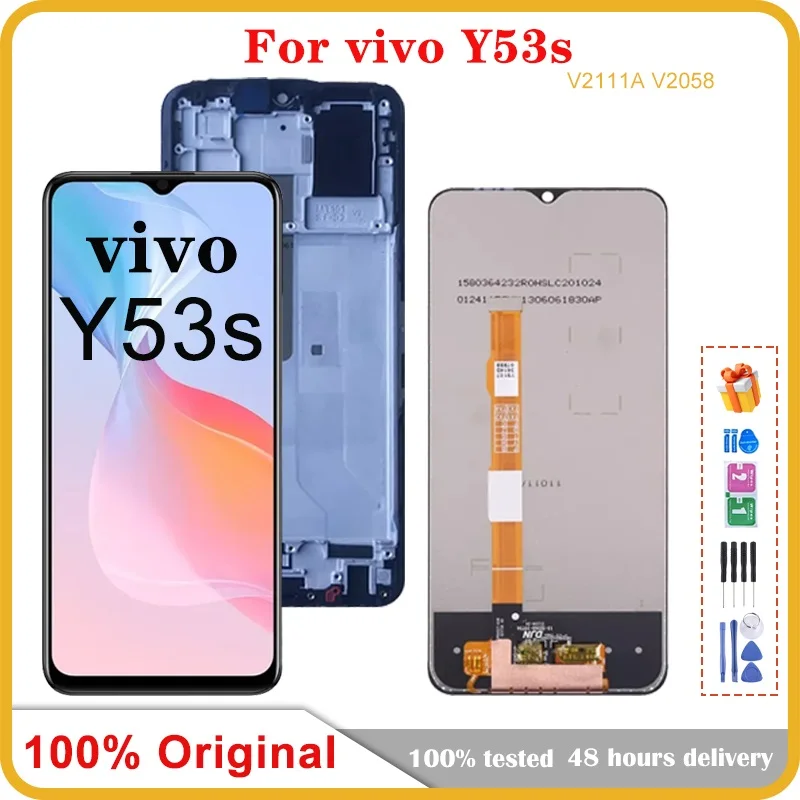 

6.58" For VIVO Y53S 5G V2111A V2058 LCD Display Touch Screen Digitizer Assembly Repacement Parts For VIVO Y53S Replacement