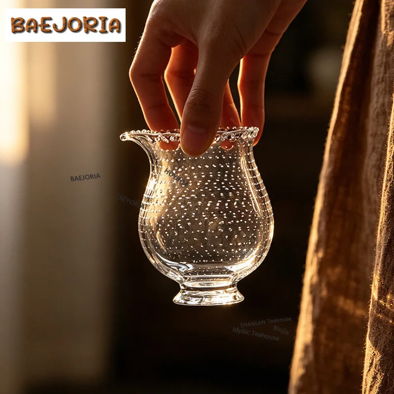 BAEJORIA 190ml Heat-resistant Thickened Glass Tea Pitcher Divide Tea Cha Hai Dispenser Justice Cup Fair Mug Teaware  Accessories
