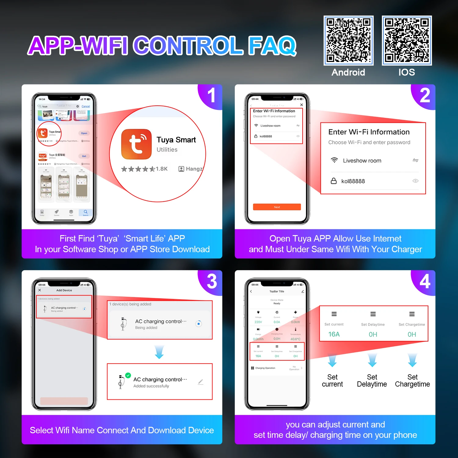 ISIGMA 5M 11KW 16A Type2 Tuya APP WIFI Control EV صندوق شحن محمول شاحن سيارة كهربائية CEE التوصيل الأحمر شاحن السيارة