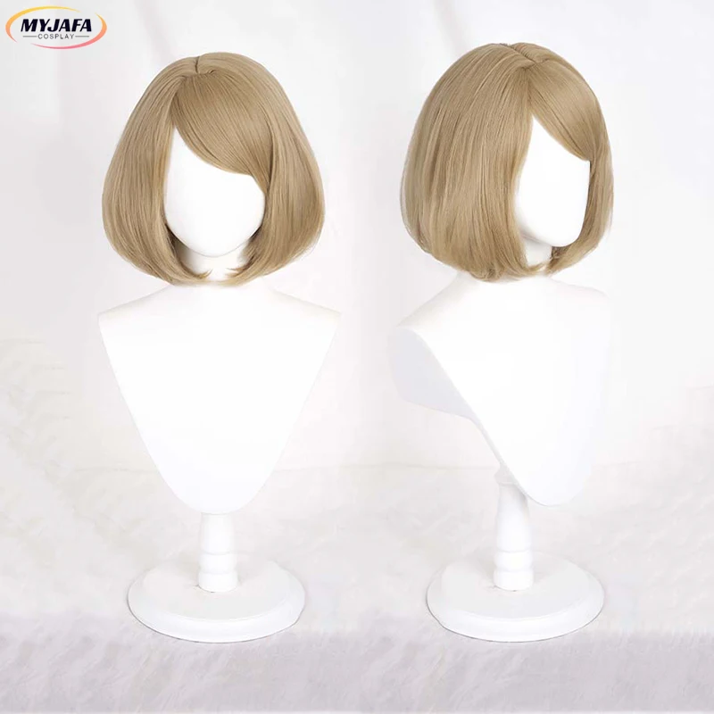 

Ashleyy Grahamm Cosplay Wig Game Short Heat Resistant Synthetic Hair Halloween Party Role Play Wigs + Wig Cap