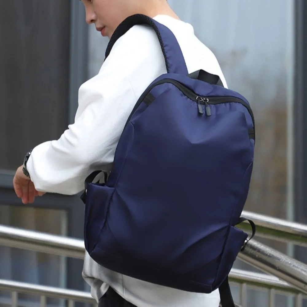 Simple Bag Large-capacity Student School Bag Multi-pocket Fashionable Casual Backpack Nylon Breathable Men Backpack Daily Use