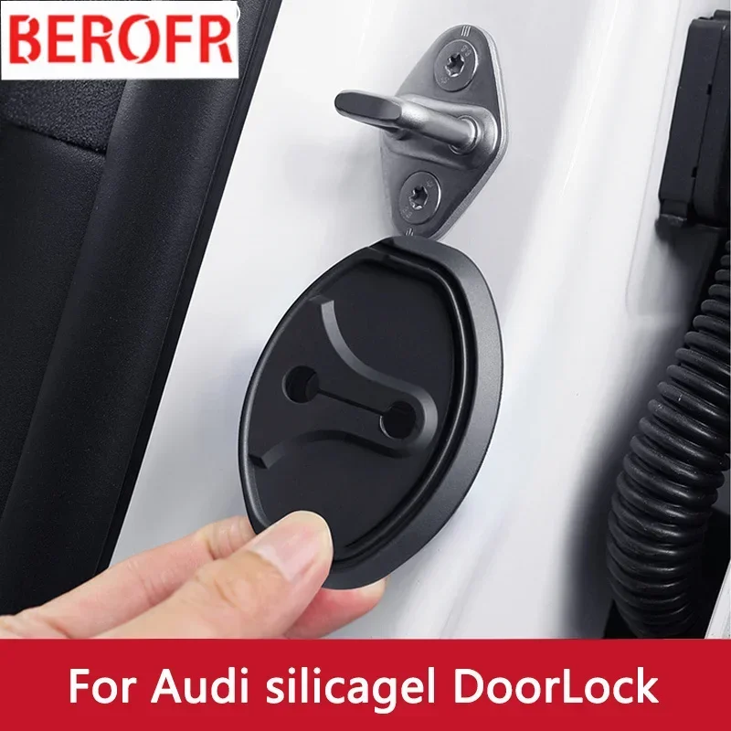 

4pcs Car Door Mute Damping Cushion Silicone Car Door Lock Buckle Anti-collision Protective Cover For Audi A6l/A4l/A3/A7/A5/Q3/Q5