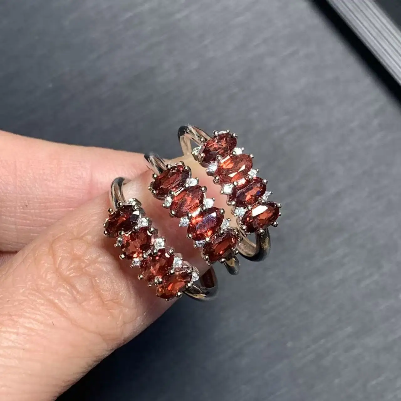 Anillo de granate Natural PERIDOT, piedra amatista, anillos hechos a mano para mujer, joyería fina para mujer, regalo, estilo vintage Multicolor