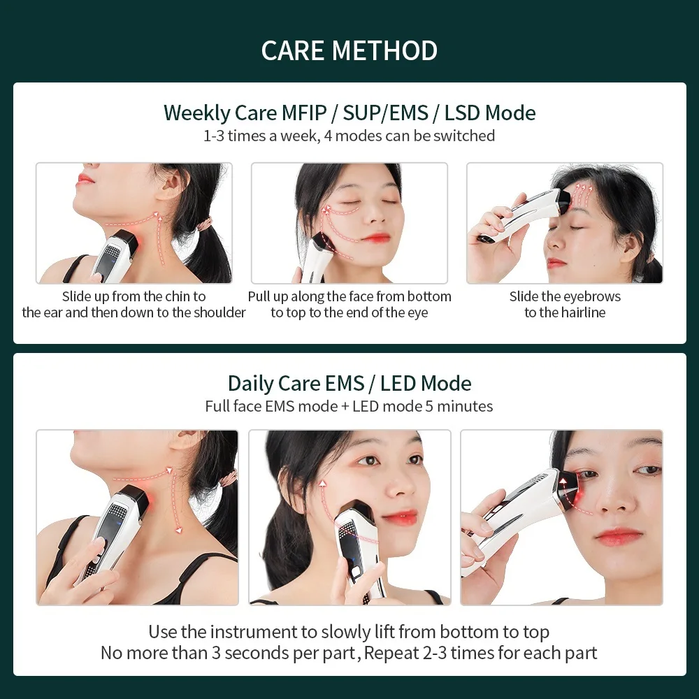 EMS Face Lifting Beauty Machine Pulse Therapy Device Facial Massager LED Photon Skin Rejuvenation Microcurrent Wrinkle Removal