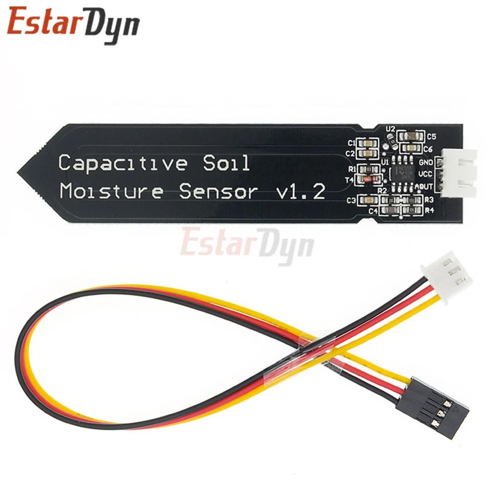 Estardyn Capacitive Soil Moisture Sensor Module V1.2 Analog Corrosion Resistant with Wire 3.3-5V for Auto Irrigation