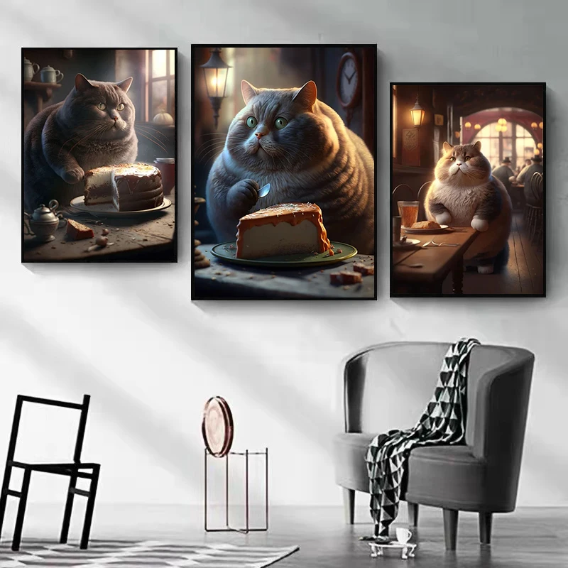 

Famous Painting Funny Kawaii Cat Toilet Newspaper Posters Prints Canvas Paintings Wall Art Pictures for Living Room Home Decor