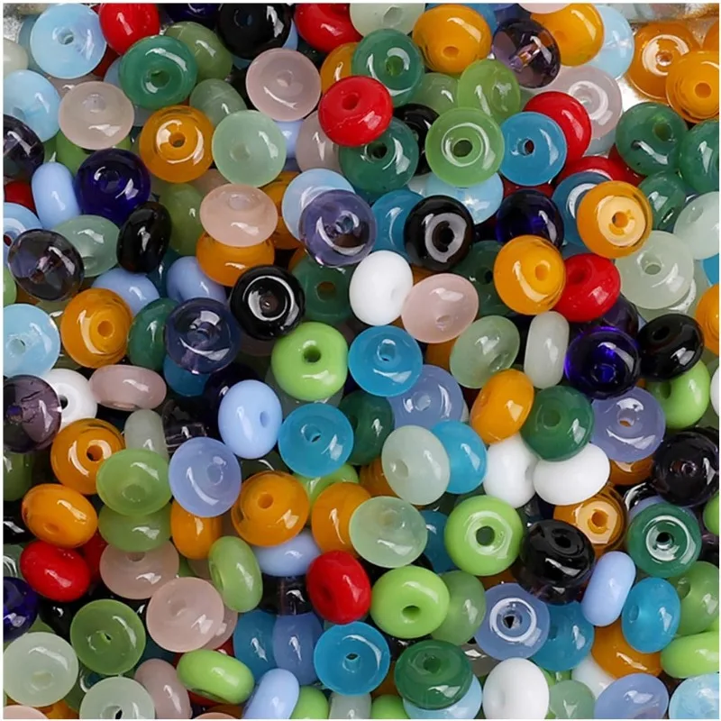 

300Pcs Glass Beads Flat Round 3x6mm for DIY Jewelry Accessories Bracelet Necklaces Key Chain Earrings Mobile Phone Chain Making