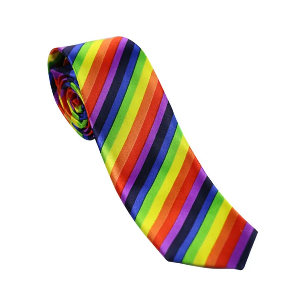 

3pcs Adjustable Suspenders Elastic Striped Tie Clip Belt Rainbow Printing Fashion Comfortable Universal Colorful Bow
