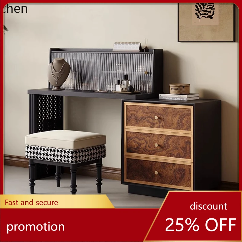 

HXL Chest of Drawers Extendable Solid Wood Storage Cabinet Corner Makeup Table
