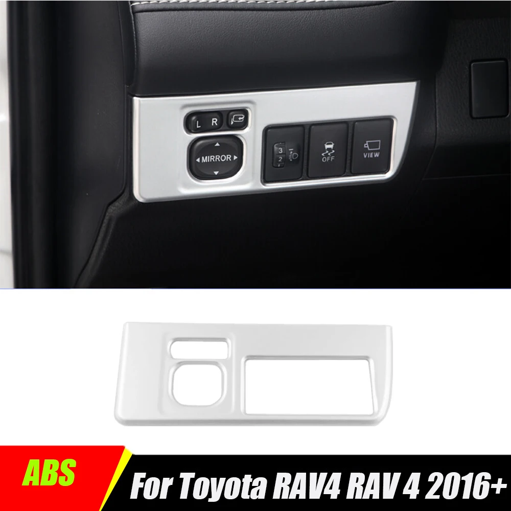 

For Toyota RAV4 2016 2017 2018 Accessories ABS Matte LHD Rearview mirror adjustment panel switch interior moulding Cover Trim