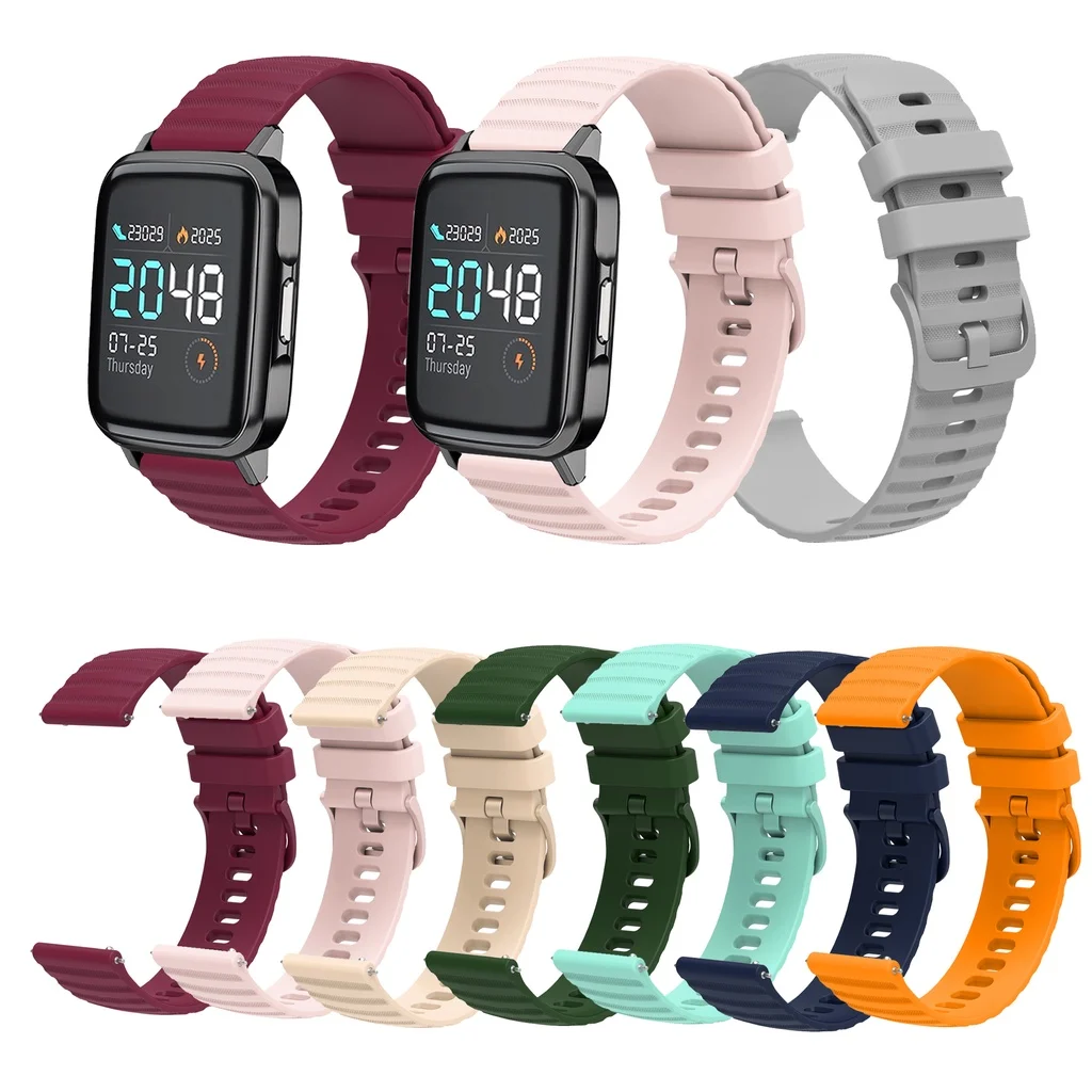 Haylou LS01 LS02 웨이브 패턴 팔찌 스포츠 밴드 손목밴드용 실리콘 스트랩