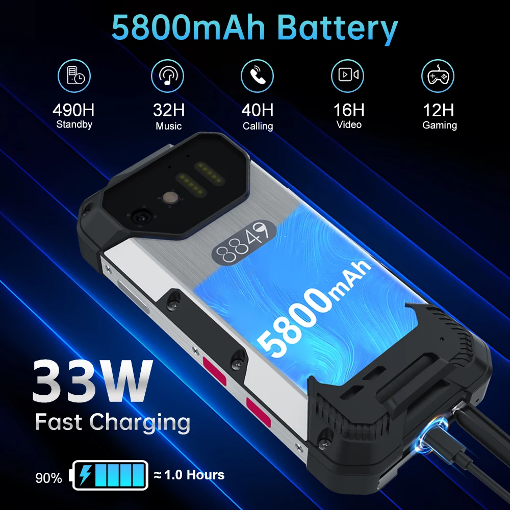 Испания Склад 8849 Tank Mini Unihertz Прочные смартфоны с дисплеем 4,3 дюйма Android 13 Helio G99, 24 ГБ, 256 ГБ, 100 МП, камеры, 5800 мАч