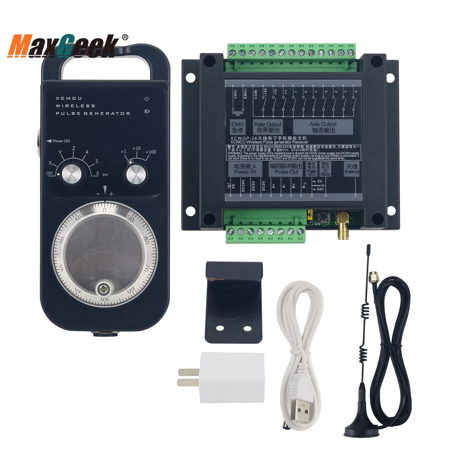 Maxgeek XCMCU XCWGP-06 6-Axis Wireless MPG Manual Pulse Generator CNC MPG without Emergency Stop Function