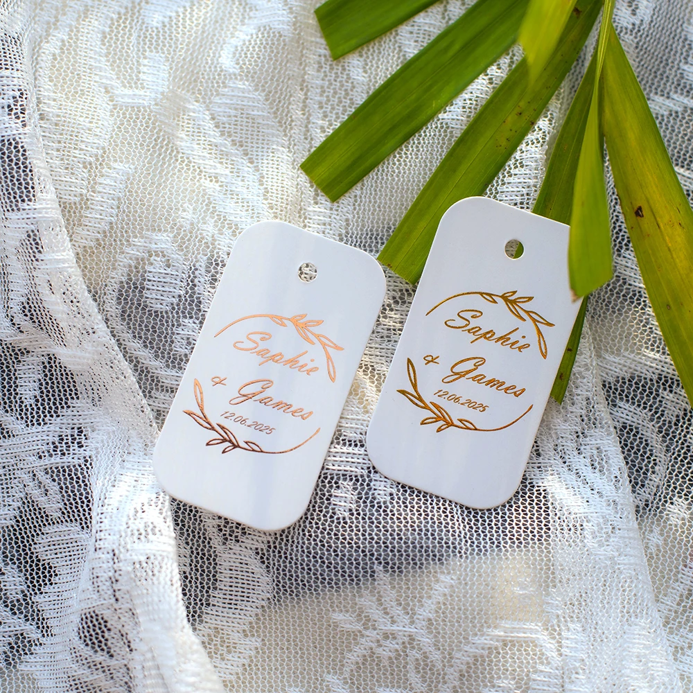 

YJJ12-35x65mm Wedding Personalized Items Personalized Card Gold Logo Rectangle tags Garment Accessories Wedding Invitations