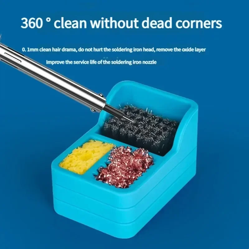 New 1/2 PCS Soldering Solder Iron Tip Cleaner Cleaning Steel Wire Brush Soldering Station Clean Pad Tin Remove Brush view 4
