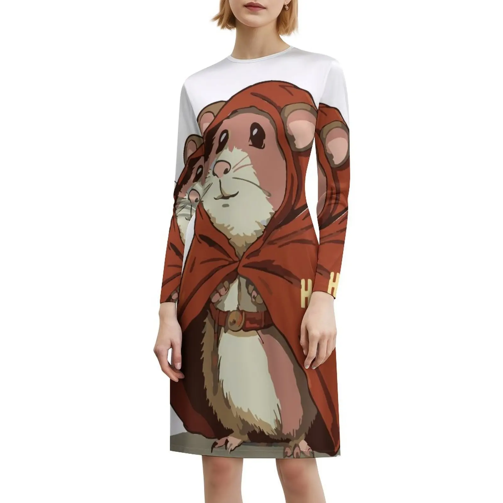 فستان هيمي ذا هامستر بوهو أنيق أنيق لحفلات الزفاف على الشاطئ فستان هامستر هيرو كونغ فو براون كوميك 70S للنساء