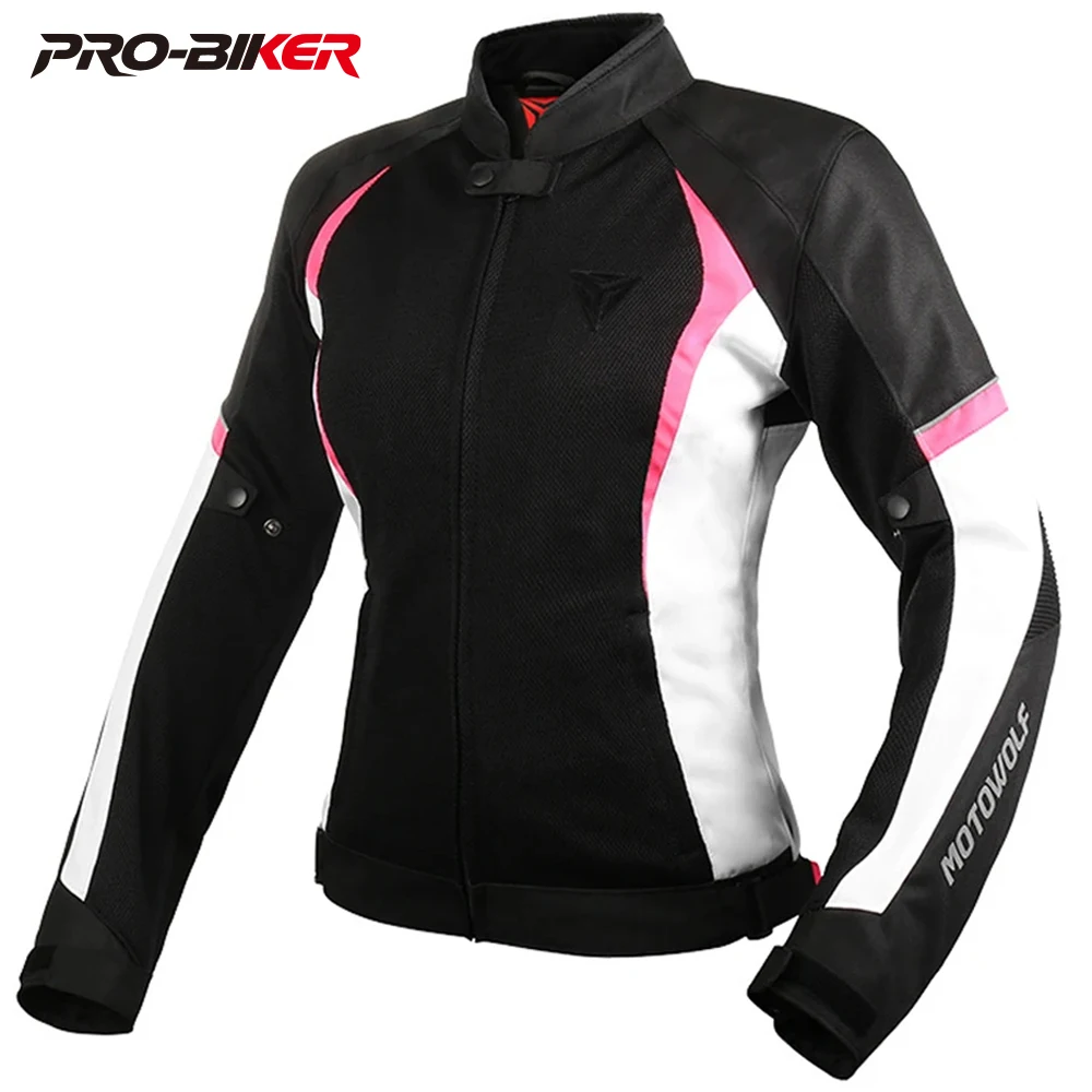

New Women Motorcycle Jacket Summer Motocross Clothing Mesh Motorcycle Jackets Removable CE Protective Equipment S-3XL