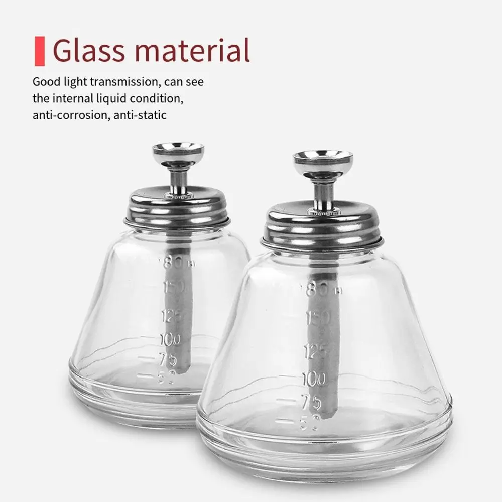 

180ml Push Down Pump Dispenser Empty Top Press Type Glass Refillable Bottles Anti static Large Capacity