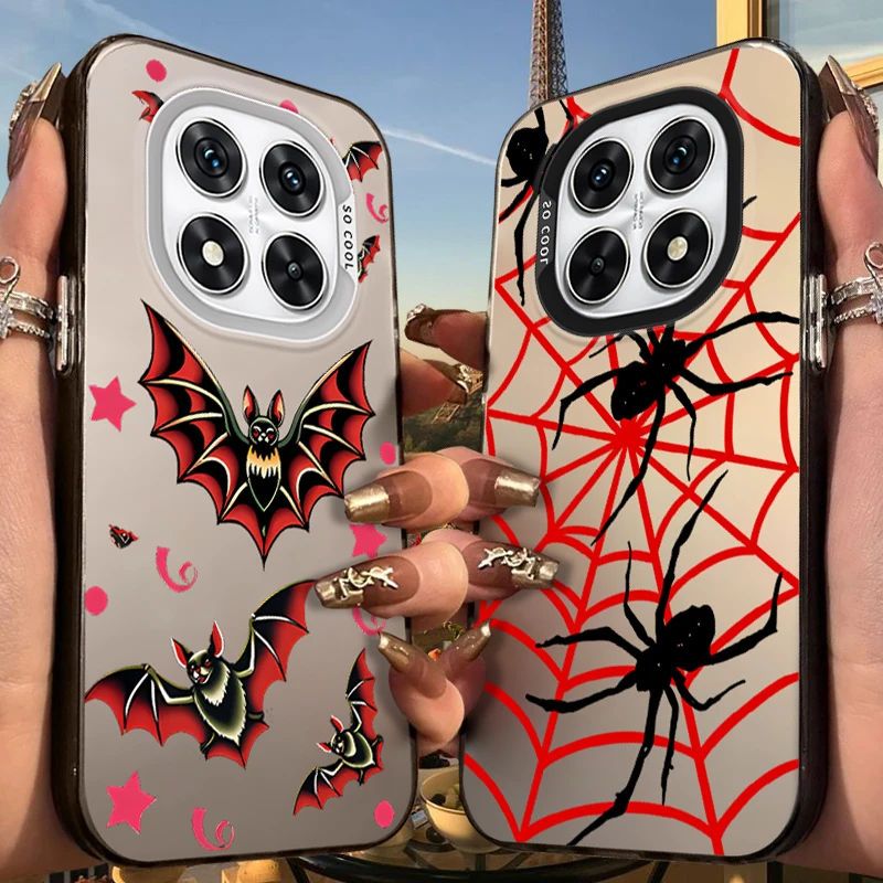 Bat Spider Frosted Case for Xiaomi Redmi Note 14 13 12 10 Pro Plus 11S 14C 13C 12C 9C 11S K70 K60 A2 A1 Turbo 4 Acrylic Cover