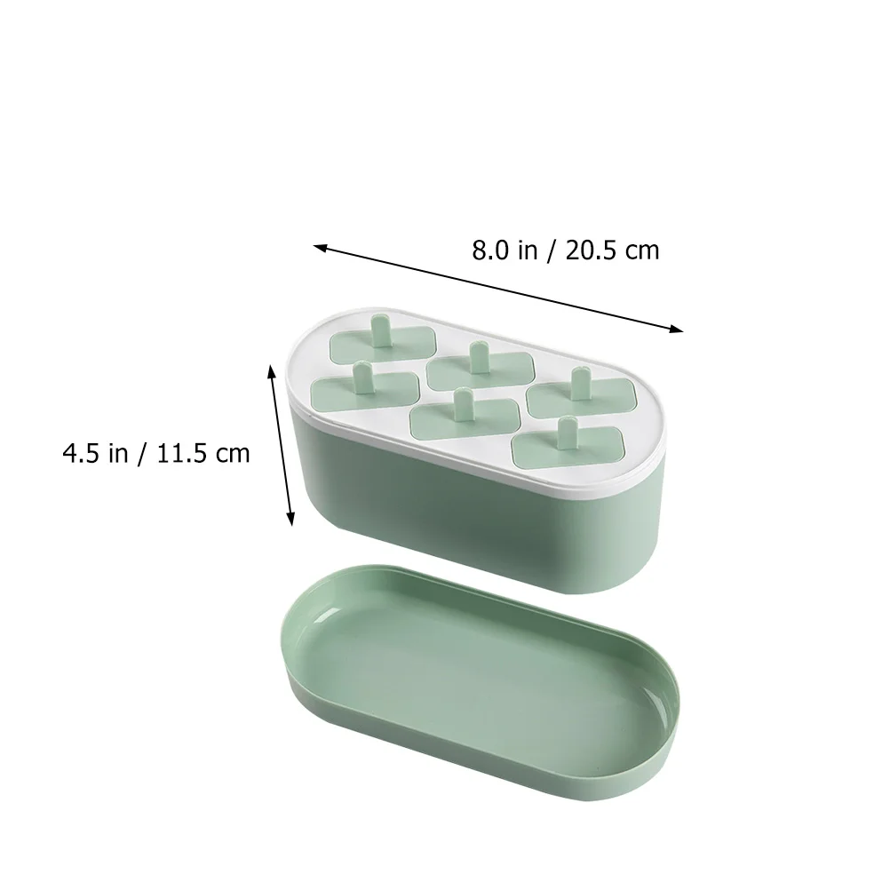 

6 Grids Ice Cream Mold PP Material Popsicle Maker Green Color Easy Clean Reusable DIY Yogurt Tool Practical Kitchen Bar