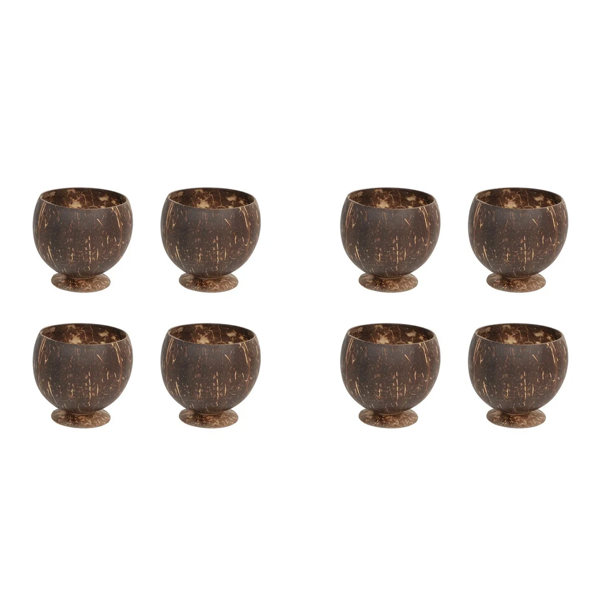 New Natural Coconut Cup Coconut Shell Fruit Beer Coffee Cold Drink Cup Coconut Bowl-8Pcs