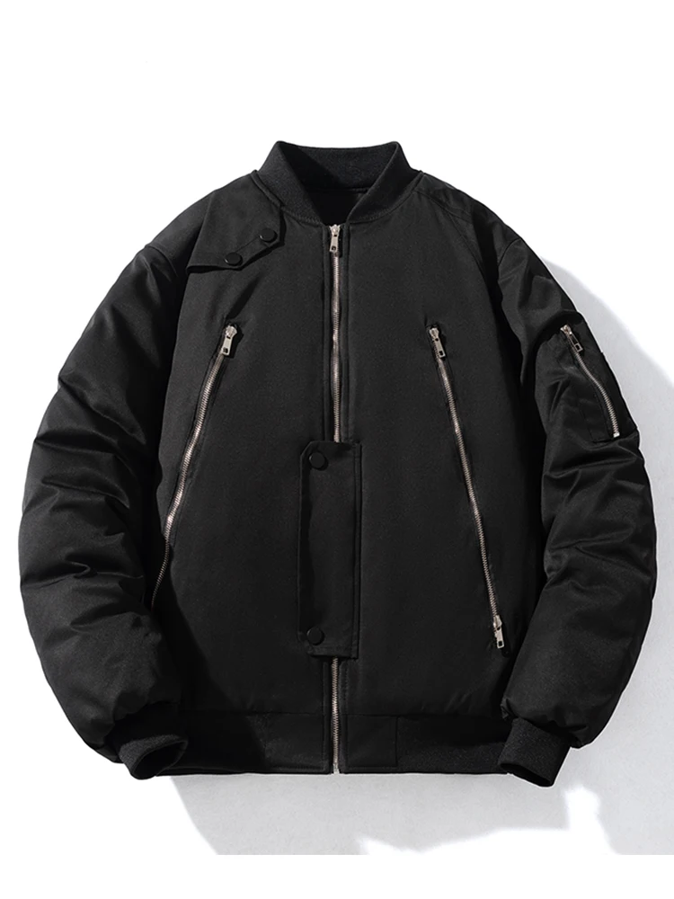 

American Casual Workwear Pilot Jaet ex Loose Baseball Cotton Coat Autumn Winter Thiened Cotton Outerwear